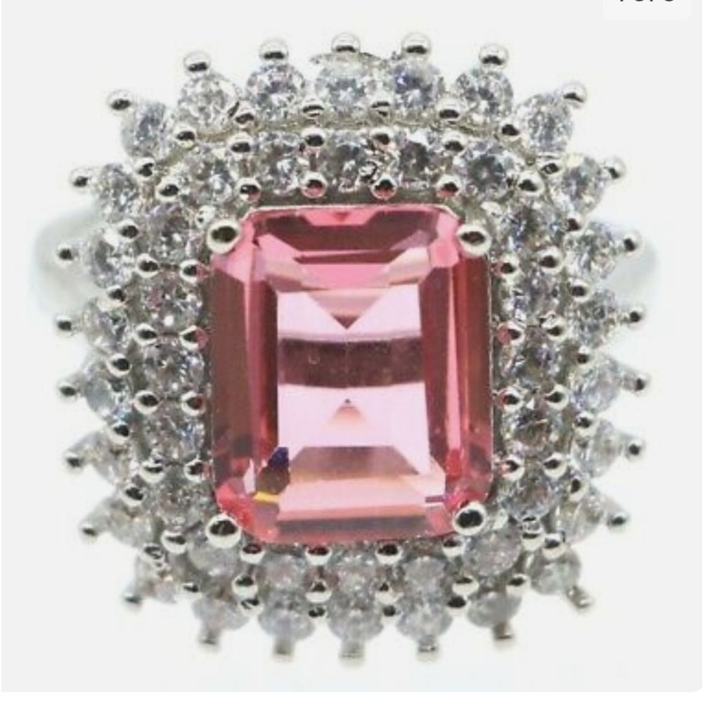 NWOT 925 Sterling Silver Pink Morganite Ring - Picture 16 of 16